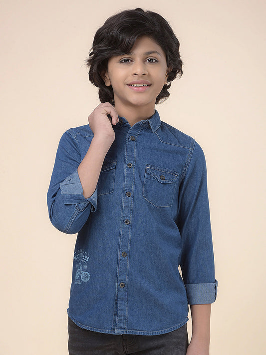 Casual Shirt for Boys l Breathable & Soft with Color Fastness Regular Fit Spread Collar Cotton Fabric Solid Pattern
