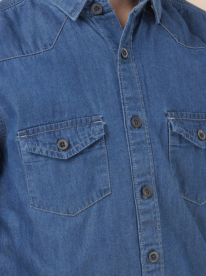 Casual Shirt for Boys l Breathable & Soft with Color Fastness Regular Fit Spread Collar Cotton Fabric Solid Pattern