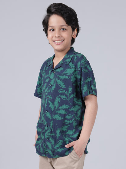 Shirt for Boys | Breathable & Soft with Color Fastness Regular Fit Spread Collar Neck Cotton Modal Fabric Printed Pattern
