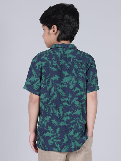 Shirt for Boys | Breathable & Soft with Color Fastness Regular Fit Spread Collar Neck Cotton Modal Fabric Printed Pattern