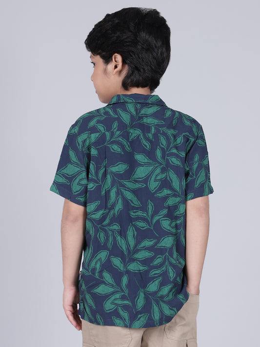 Shirt for Boys | Breathable & Soft with Color Fastness Regular Fit Spread Collar Neck Cotton Modal Fabric Printed Pattern