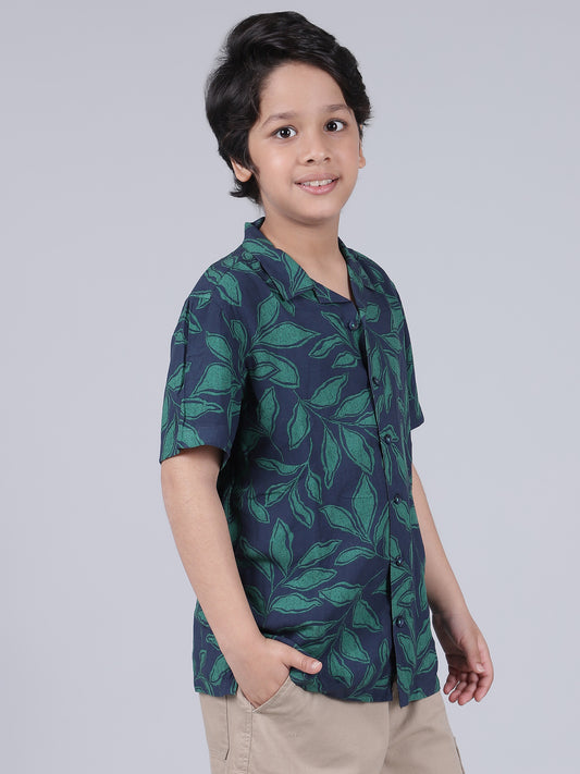 Shirt for Boys | Breathable & Soft with Color Fastness Regular Fit Spread Collar Neck Cotton Modal Fabric Printed Pattern