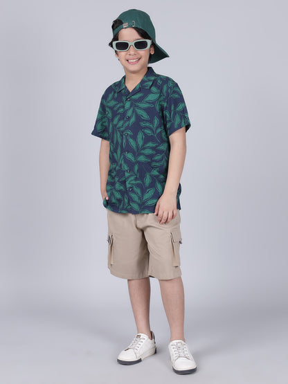 Shirt for Boys | Breathable & Soft with Color Fastness Regular Fit Spread Collar Neck Cotton Modal Fabric Printed Pattern