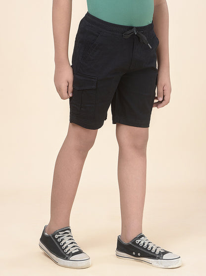 Casual Shorts for Boys l Breathable & Soft with Color Fastness Regular Fit Poly Cotton Fabric Drawstring Closure Solid Pattern