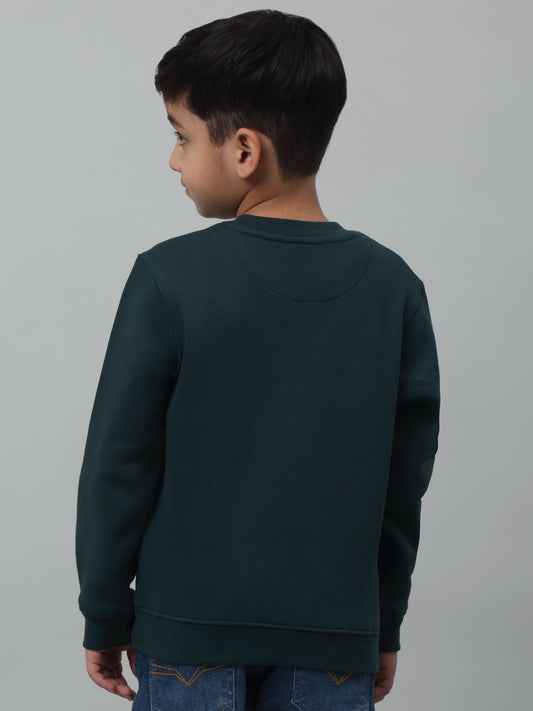 Boys Casual Teal Blue Full Sleeve Pullover Sweatshirt