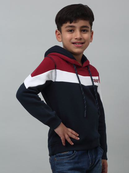 Boys Casual Navy Blue Full Sleeve Hoodie Pullover Sweatshirt