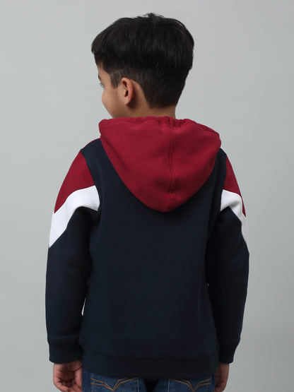 Boys Casual Navy Blue Full Sleeve Hoodie Pullover Sweatshirt