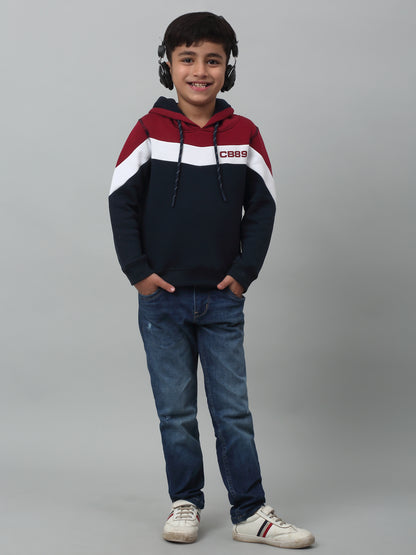 Boys Casual Navy Blue Full Sleeve Hoodie Pullover Sweatshirt