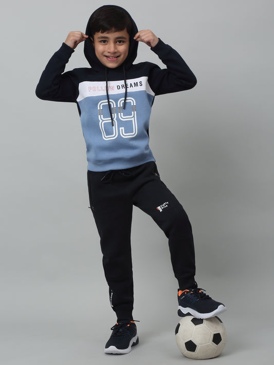 Boys Casual Sky Blue Full Sleeve Hoodie Pullover Sweatshirt