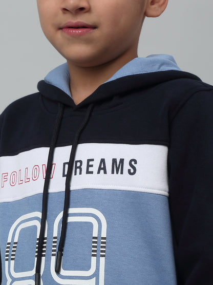 Boys Casual Sky Blue Full Sleeve Hoodie Pullover Sweatshirt