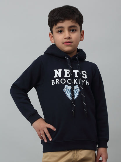 Boys Casual Navy Blue Full Sleeve Hoodie Pullover Sweatshirt