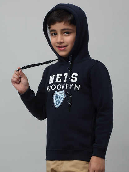 Boys Casual Navy Blue Full Sleeve Hoodie Pullover Sweatshirt