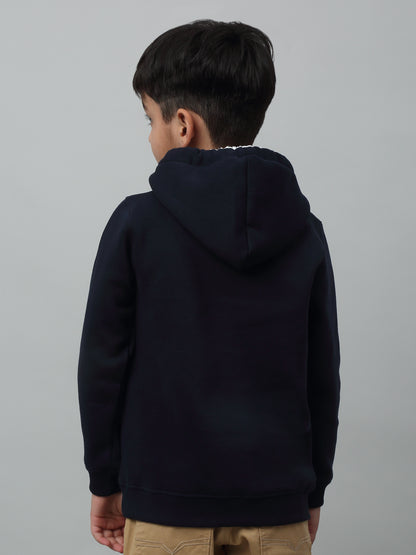 Boys Casual Navy Blue Full Sleeve Hoodie Pullover Sweatshirt