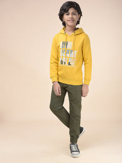 Casual Sweatshirt for Boys l Breathable & Soft with Color Fastness Regular Fit Hooded Neck Fleece Fabric Printed Pattern