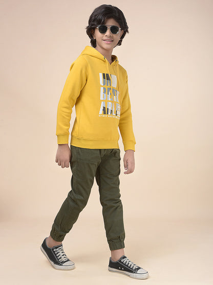 Casual Sweatshirt for Boys l Breathable & Soft with Color Fastness Regular Fit Hooded Neck Fleece Fabric Printed Pattern