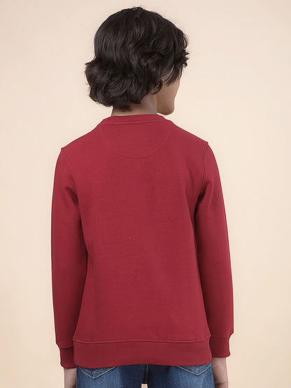 Casual Sweatshirt for Boys l Breathable & Soft with Color Fastness Regular Fit Round Neck Fleece Fabric Printed Pattern