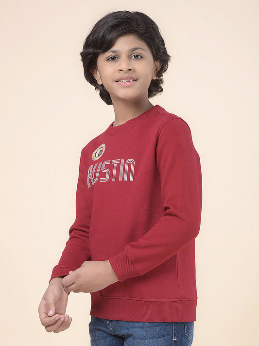 Casual Sweatshirt for Boys l Breathable & Soft with Color Fastness Regular Fit Round Neck Fleece Fabric Printed Pattern