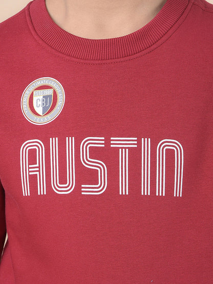 Casual Sweatshirt for Boys l Breathable & Soft with Color Fastness Regular Fit Round Neck Fleece Fabric Printed Pattern