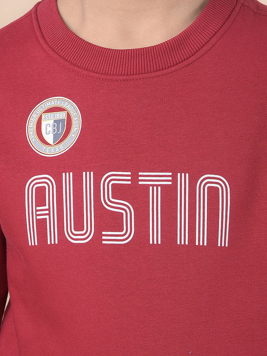 Casual Sweatshirt for Boys l Breathable & Soft with Color Fastness Regular Fit Round Neck Fleece Fabric Printed Pattern