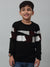 Cantabil Boys Black Abstract Print Round Neck Sweater For Winter