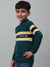 Cantabil Boys Green Printed Round Neck Sweater For Winter