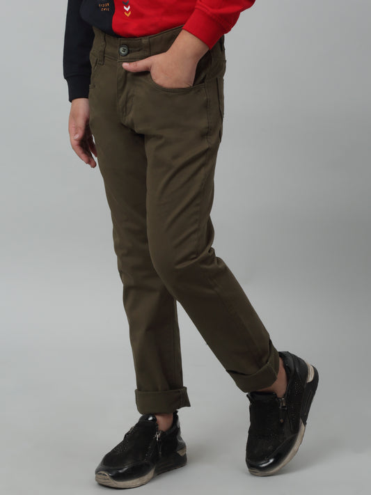 Boys Casual Olive Green Pants