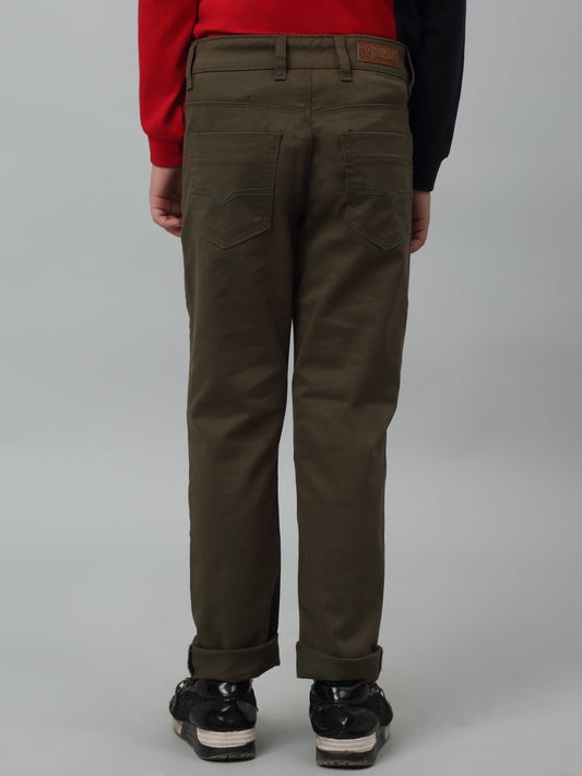 Boys Casual Olive Green Pants