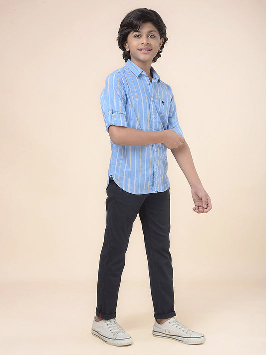 Casual Trouser for Boys l Breathable & Soft with Color Fastness Regular Fit Cotton Fabric Button Closure Solid Pattern