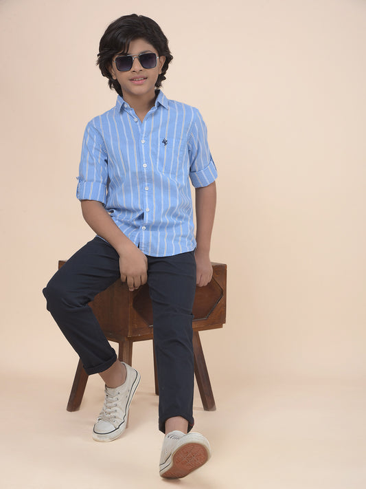 Casual Trouser for Boys l Breathable & Soft with Color Fastness Regular Fit Cotton Fabric Button Closure Solid Pattern