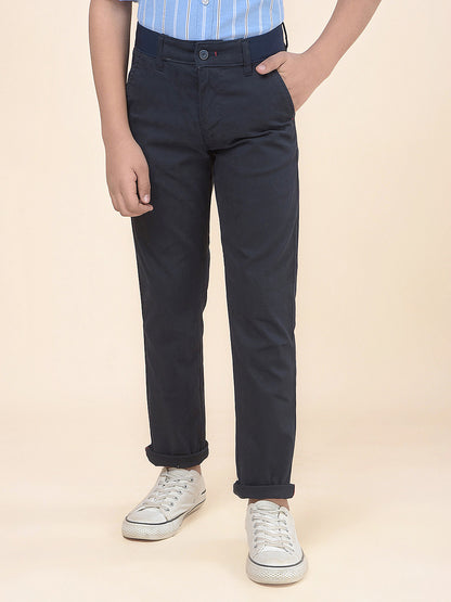 Casual Trouser for Boys l Breathable & Soft with Color Fastness Regular Fit Cotton Fabric Button Closure Solid Pattern