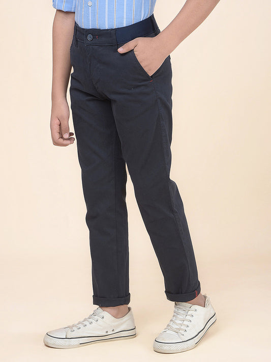Casual Trouser for Boys l Breathable & Soft with Color Fastness Regular Fit Cotton Fabric Button Closure Solid Pattern