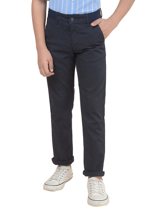 Casual Trouser for Boys l Breathable & Soft with Color Fastness Regular Fit Cotton Fabric Button Closure Solid Pattern