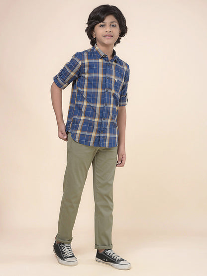 Casual Trouser for Boys l Breathable & Soft with Color Fastness Regular Fit Cotton Fabric Button Closure Solid Pattern