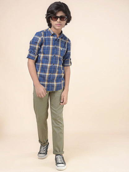 Casual Trouser for Boys l Breathable & Soft with Color Fastness Regular Fit Cotton Fabric Button Closure Solid Pattern