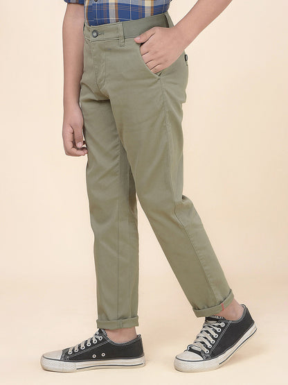 Casual Trouser for Boys l Breathable & Soft with Color Fastness Regular Fit Cotton Fabric Button Closure Solid Pattern