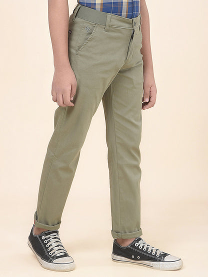 Casual Trouser for Boys l Breathable & Soft with Color Fastness Regular Fit Cotton Fabric Button Closure Solid Pattern