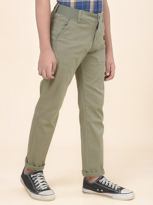 Casual Trouser for Boys l Breathable & Soft with Color Fastness Regular Fit Cotton Fabric Button Closure Solid Pattern