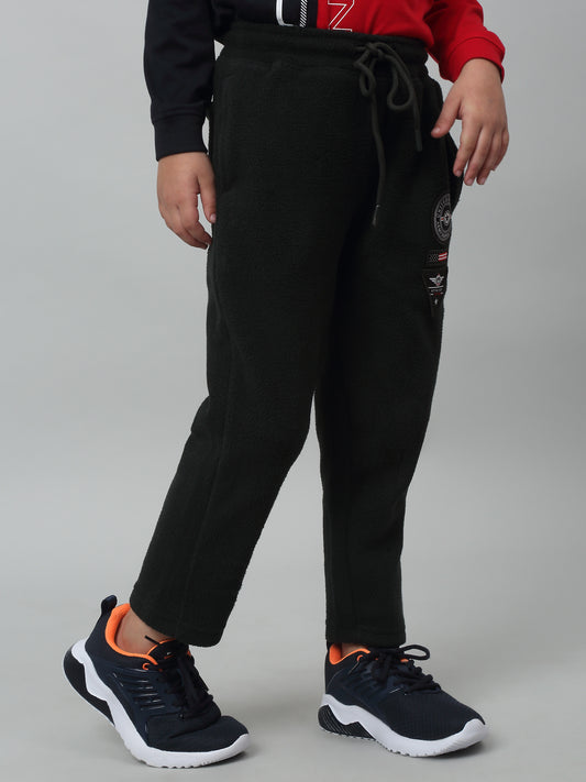 Boys Casual Olive Green Track Pants