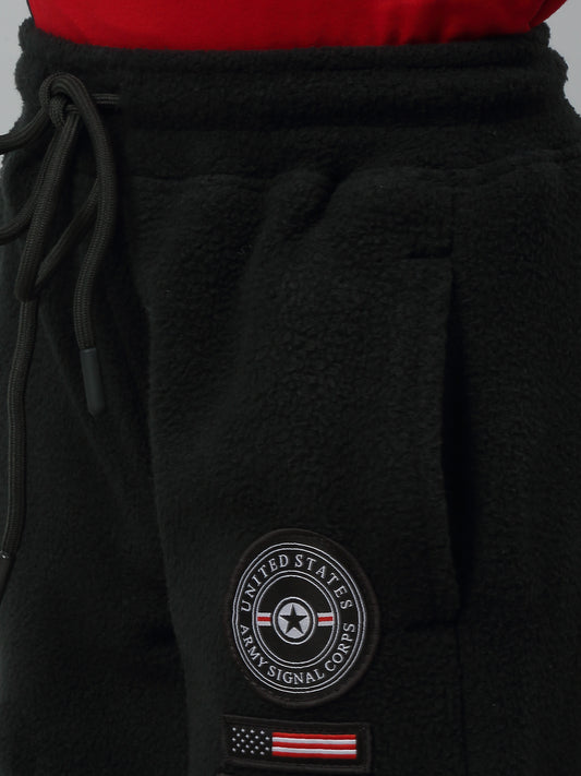 Boys Casual Olive Green Track Pants