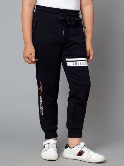 Boys Casual Navy Blue Track Pants