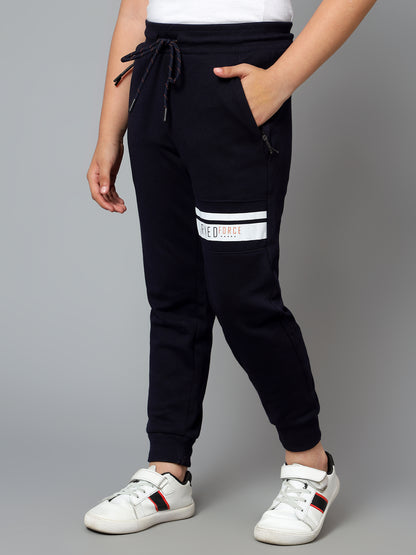 Boys Casual Navy Blue Track Pants