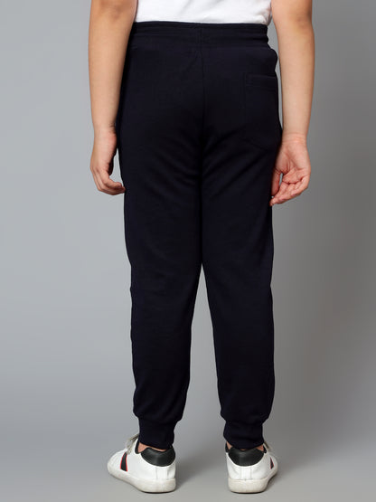 Boys Casual Navy Blue Track Pants