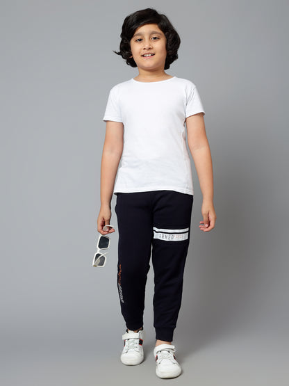 Boys Casual Navy Blue Track Pants