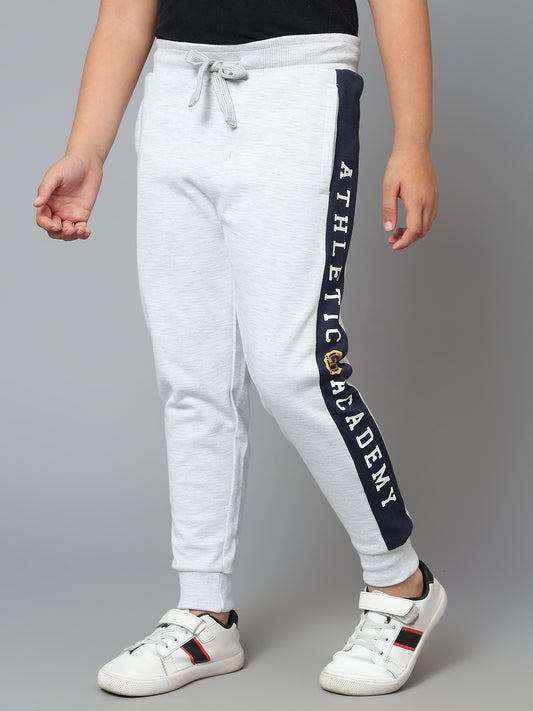 Boys Casual Grey Melange Track Pants