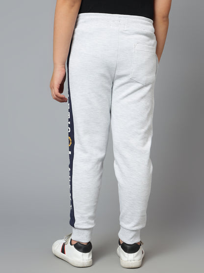 Boys Casual Grey Melange Track Pants