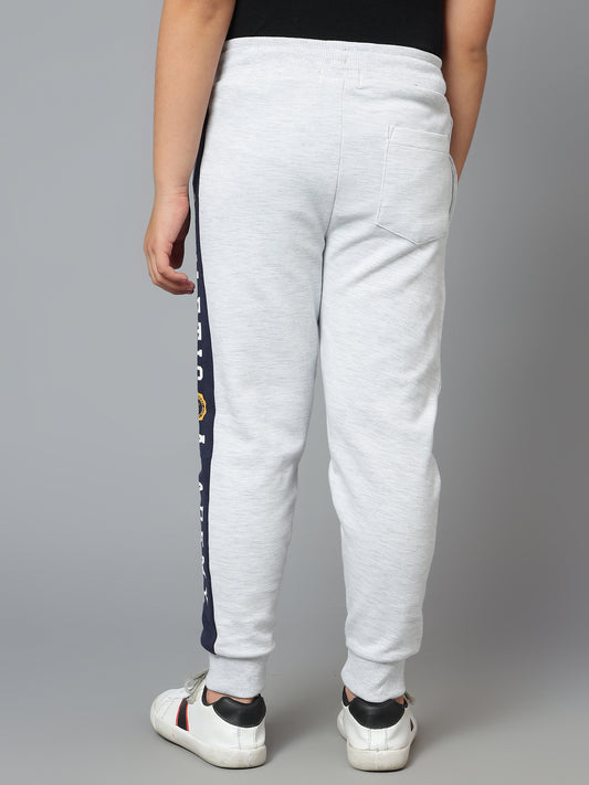 Boys Casual Grey Melange Track Pants