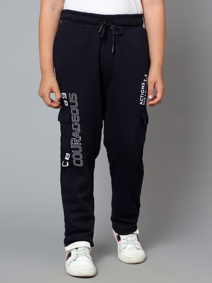 Boys Casual Navy Blue Track Pants