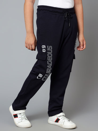 Boys Casual Navy Blue Track Pants