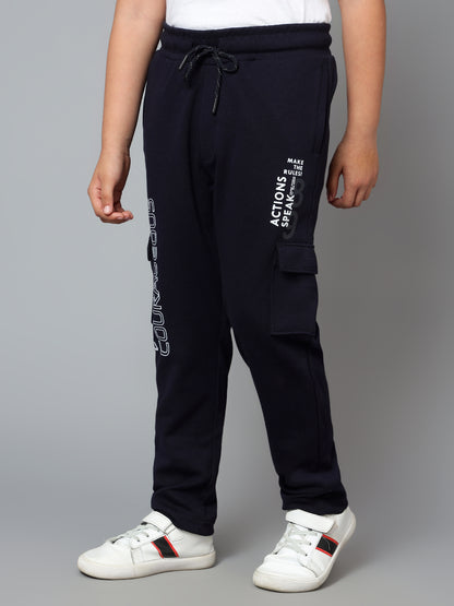 Boys Casual Navy Blue Track Pants