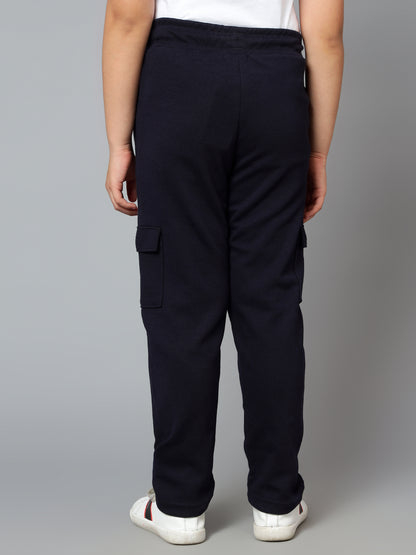 Boys Casual Navy Blue Track Pants